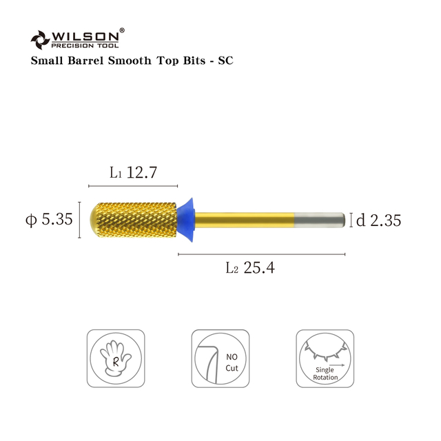 Small Barrel Smooth Top Bits-SC TiN Coating