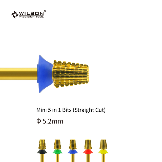 5.2m Mini 5 in 1 Bits (Strainght Cut) TiN Coating