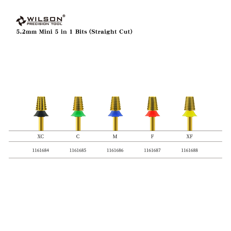 5.2m Mini 5 in 1 Bits (Strainght Cut) TiN Coating