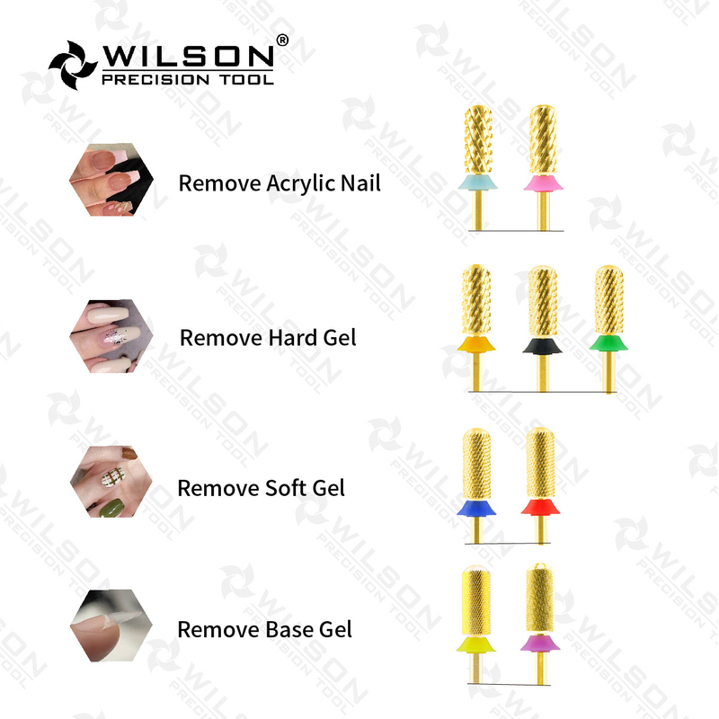 WILSON Large Barrel Smooth Top Bits Nail drill bits Remove gel carbide Manicure tool Nail accessories 