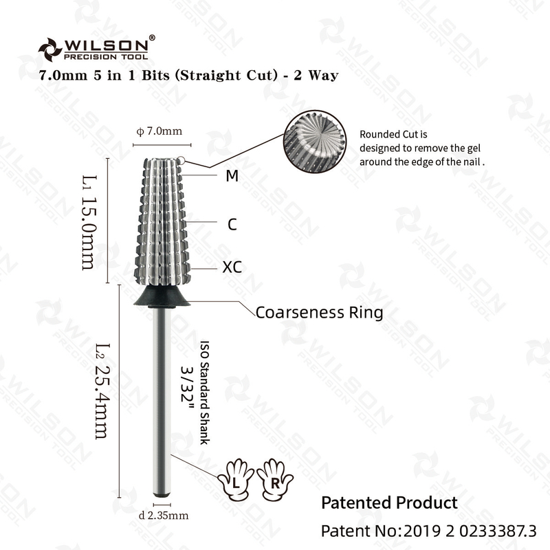 7.0mm 5 in 1 Bits (Strainght Cut) TiN Coating