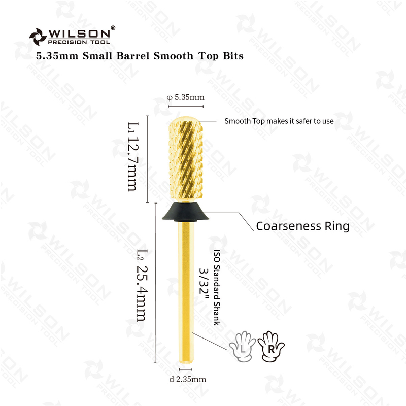 WILSON Large Barrel Smooth Top Bits Nail drill bits Remove gel carbide Manicure tool Nail accessories 