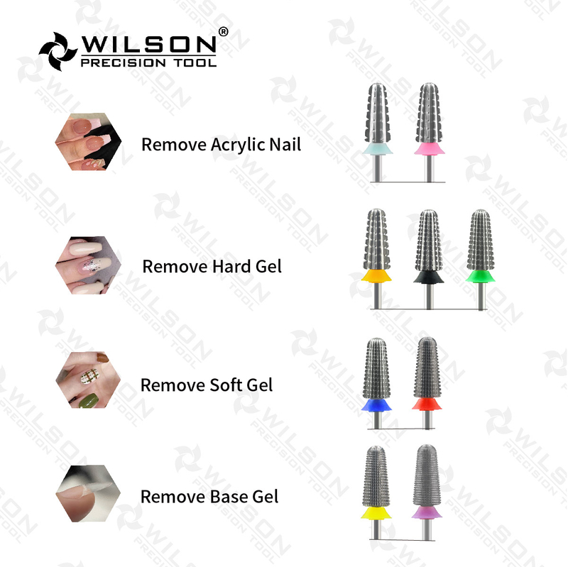 WILSON Volcano Bit 2 Way Nail Drill Bits Remove Gel Carbide Manicure Tool Hot Sale Fre Nails Prode Drill for Nails Nail Acces