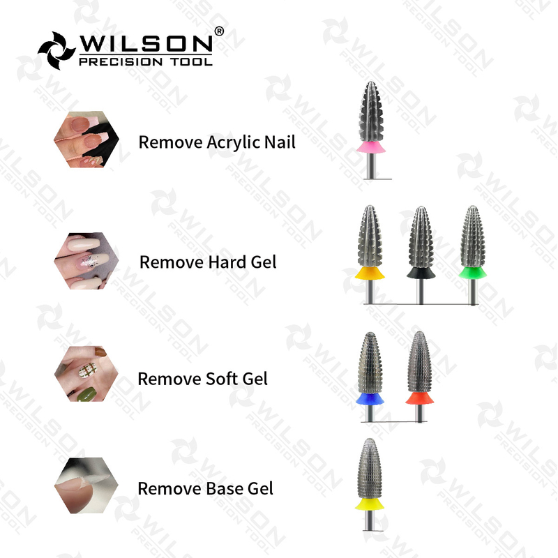 WILSON-Typhoon Bit 2 Way Nail Drill Bits Remove gel carbide Manicure Tools Hot sale