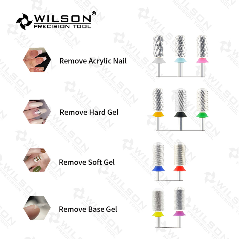 WILSON Large Barrel Smooth Top Bits Nail drill bits Remove gel carbide Manicure tool Nail accessories 